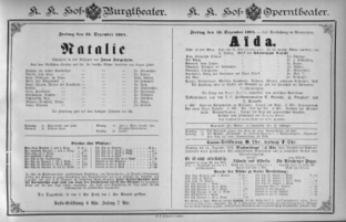 Theaterzettel (Oper und Burgtheater in Wien) 18841212 Seite: 1