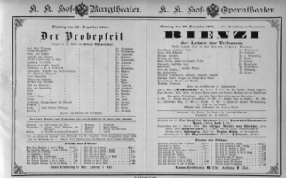 Theaterzettel (Oper und Burgtheater in Wien) 18841230 Seite: 1