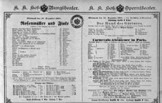 Theaterzettel (Oper und Burgtheater in Wien) 18841231 Seite: 1