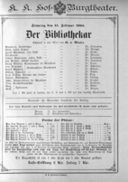Theaterzettel (Oper und Burgtheater in Wien) 18850215 Seite: 1