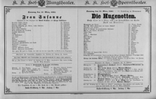 Theaterzettel (Oper und Burgtheater in Wien) 18850315 Seite: 1