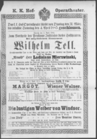 Theaterzettel (Oper und Burgtheater in Wien) 18850331 Seite: 1