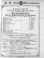 Theaterzettel (Oper und Burgtheater in Wien) 18850405 Seite: 1
