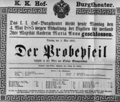 Theaterzettel (Oper und Burgtheater in Wien) 18850504 Seite: 1