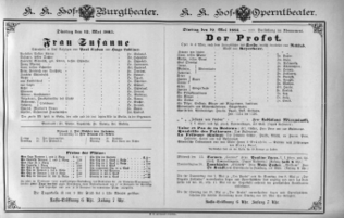 Theaterzettel (Oper und Burgtheater in Wien) 18850512 Seite: 1