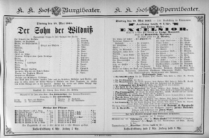 Theaterzettel (Oper und Burgtheater in Wien) 18850519 Seite: 1