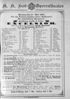 Theaterzettel (Oper und Burgtheater in Wien) 18850524 Seite: 1