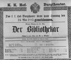 Theaterzettel (Oper und Burgtheater in Wien) 18850525 Seite: 1