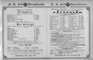 Theaterzettel (Oper und Burgtheater in Wien) 18850601 Seite: 1