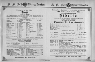 Theaterzettel (Oper und Burgtheater in Wien) 18850602 Seite: 1
