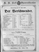 Theaterzettel (Oper und Burgtheater in Wien) 18850618 Seite: 1