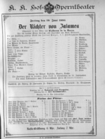 Theaterzettel (Oper und Burgtheater in Wien) 18850619 Seite: 1
