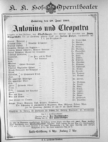 Theaterzettel (Oper und Burgtheater in Wien) 18850620 Seite: 1