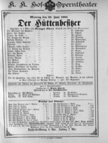Theaterzettel (Oper und Burgtheater in Wien) 18850622 Seite: 1