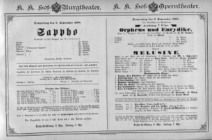 Theaterzettel (Oper und Burgtheater in Wien) 18850903 Seite: 1