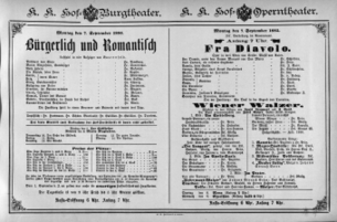 Theaterzettel (Oper und Burgtheater in Wien) 18850907 Seite: 1