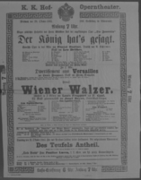 Theaterzettel (Oper und Burgtheater in Wien) 18851028 Seite: 1