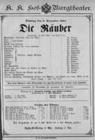 Theaterzettel (Oper und Burgtheater in Wien) 18851208 Seite: 1