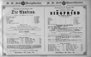 Theaterzettel (Oper und Burgtheater in Wien) 18851210 Seite: 1