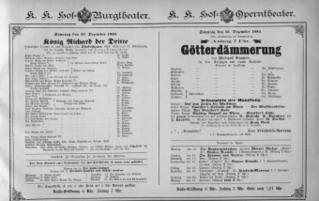 Theaterzettel (Oper und Burgtheater in Wien) 18851213 Seite: 1