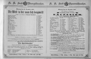 Theaterzettel (Oper und Burgtheater in Wien) 18851221 Seite: 1