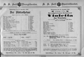 Theaterzettel (Oper und Burgtheater in Wien) 18851231 Seite: 1
