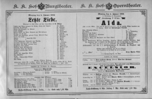 Theaterzettel (Oper und Burgtheater in Wien) 18860104 Seite: 1