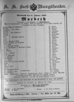 Theaterzettel (Oper und Burgtheater in Wien) 18860106 Seite: 1