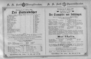 Theaterzettel (Oper und Burgtheater in Wien) 18860131 Seite: 1