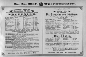 Theaterzettel (Oper und Burgtheater in Wien) 18860202 Seite: 2