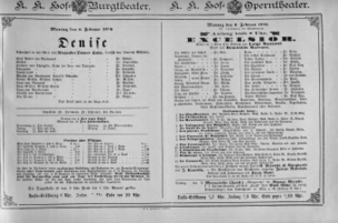 Theaterzettel (Oper und Burgtheater in Wien) 18860208 Seite: 1