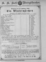 Theaterzettel (Oper und Burgtheater in Wien) 18860214 Seite: 1