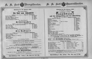 Theaterzettel (Oper und Burgtheater in Wien) 18860220 Seite: 1