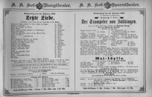 Theaterzettel (Oper und Burgtheater in Wien) 18860225 Seite: 1