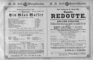 Theaterzettel (Oper und Burgtheater in Wien) 18860228 Seite: 1