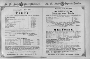 Theaterzettel (Oper und Burgtheater in Wien) 18860304 Seite: 1
