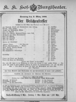 Theaterzettel (Oper und Burgtheater in Wien) 18860307 Seite: 1