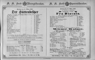 Theaterzettel (Oper und Burgtheater in Wien) 18860312 Seite: 1