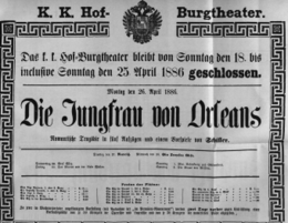 Theaterzettel (Oper und Burgtheater in Wien) 18860418 Seite: 1