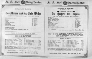 Theaterzettel (Oper und Burgtheater in Wien) 18860430 Seite: 1