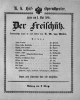 Theaterzettel (Oper und Burgtheater in Wien) 18860501 Seite: 1