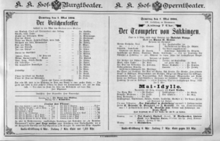 Theaterzettel (Oper und Burgtheater in Wien) 18860501 Seite: 2