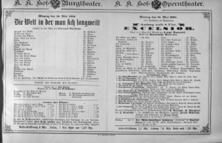 Theaterzettel (Oper und Burgtheater in Wien) 18860510 Seite: 1