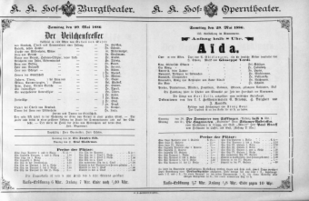 Theaterzettel (Oper und Burgtheater in Wien) 18860529 Seite: 1
