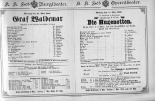 Theaterzettel (Oper und Burgtheater in Wien) 18860531 Seite: 1