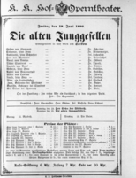Theaterzettel (Oper und Burgtheater in Wien) 18860618 Seite: 1