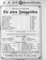 Theaterzettel (Oper und Burgtheater in Wien) 18860620 Seite: 1