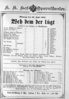 Theaterzettel (Oper und Burgtheater in Wien) 18860628 Seite: 1