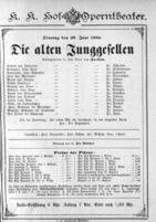 Theaterzettel (Oper und Burgtheater in Wien) 18860629 Seite: 1