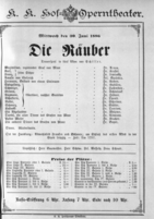 Theaterzettel (Oper und Burgtheater in Wien) 18860630 Seite: 1